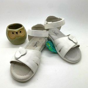 Girls Shoes Grosby Heather White Sandals 4-10